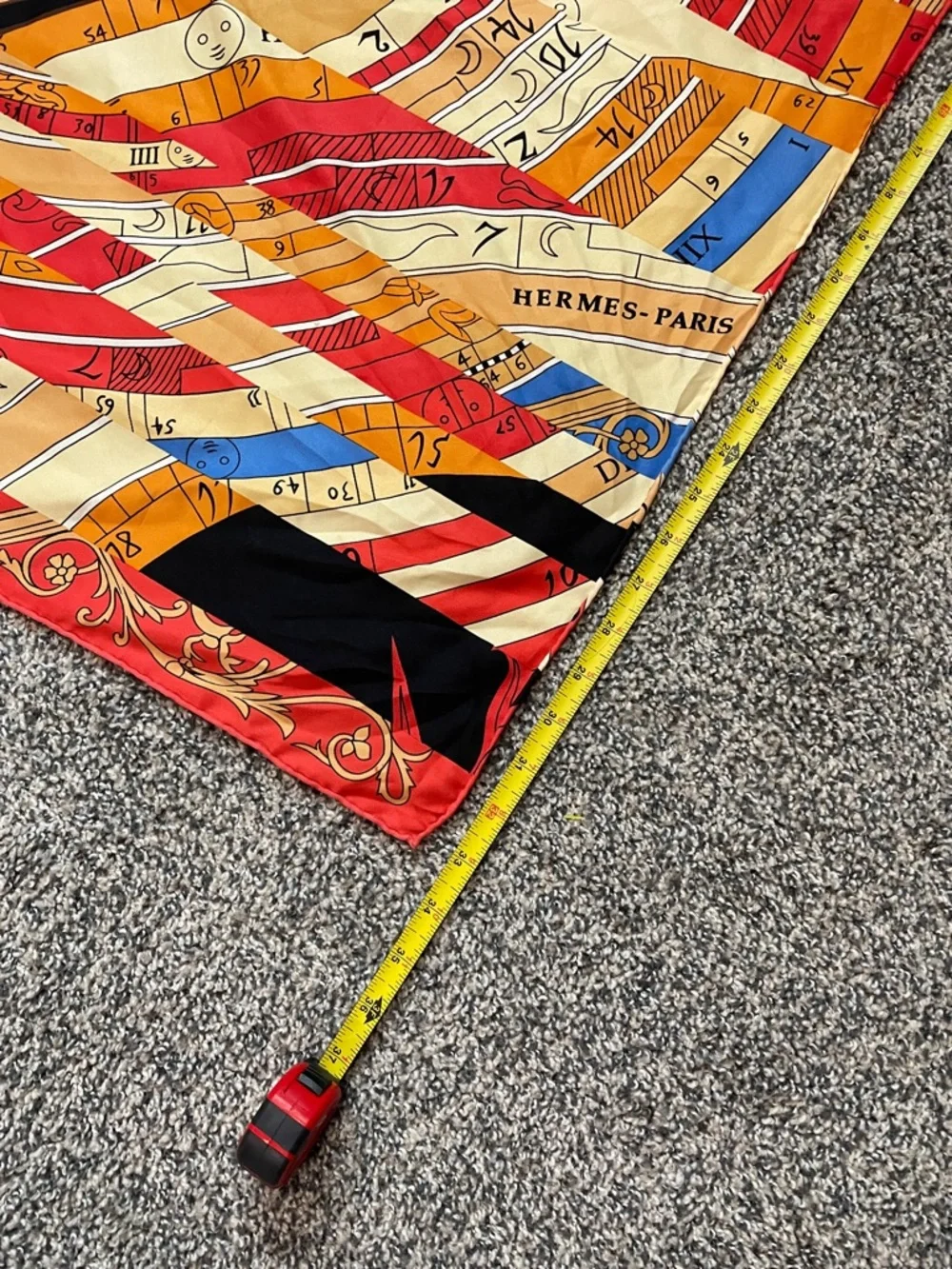 Scarf with Bold Astrological Motif Vibrant Multicolor Unique